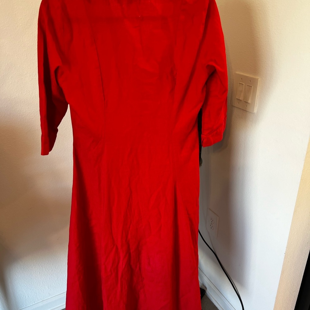 Joie Vibrant Red Long Sleeve Dress with callout - Picture 8 of 10